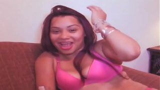 Dominican Beautiful little teen blows a huge cock before bouncing on